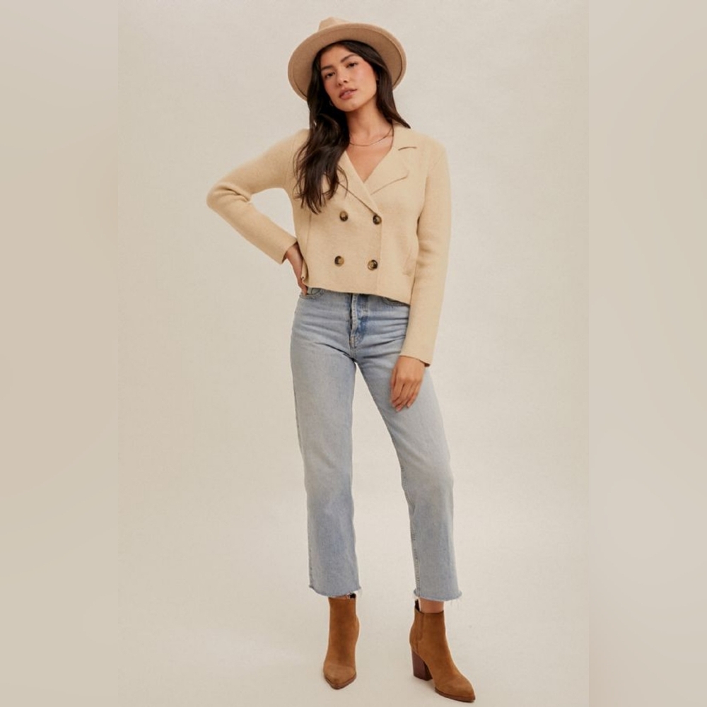 Thanks In All Things Cropped Sweater Jacket